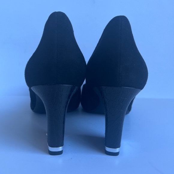 Rockport Suede Reptile Embossed Leather Heel Cushioned Comfy Dress Pumps 10 - Picture 6 of 13